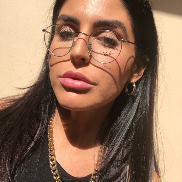 ray ban round silver